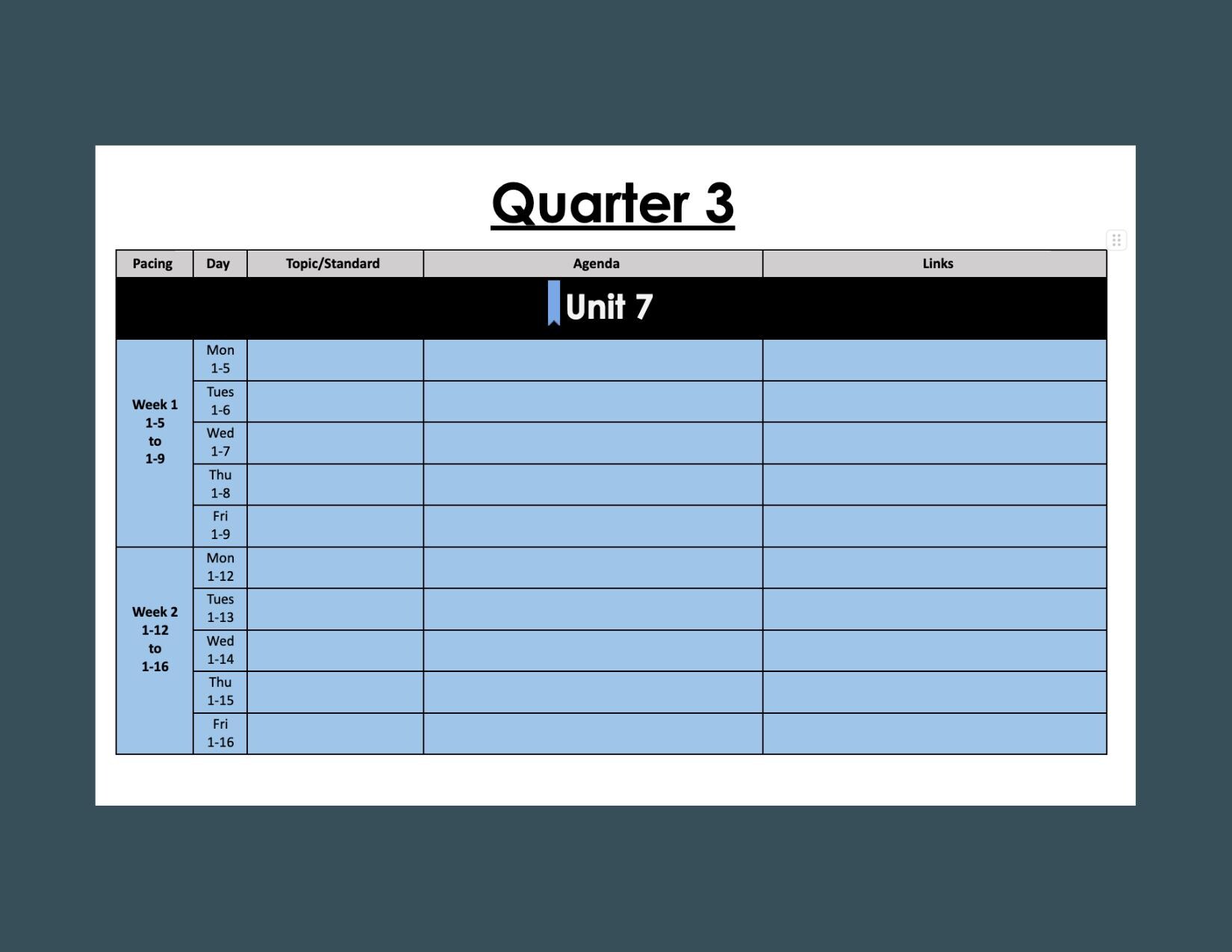 Pacing Guide/planner for Teachers 2025-2026, Google Docs Instant ...