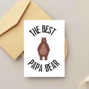 Carte imprimable pour la fête des pères | Le meilleur papa ours | Jolie carte ours pour papa | Téléchargement instantané | Cadeau DIY pour la fête des pères, offert par les enfants