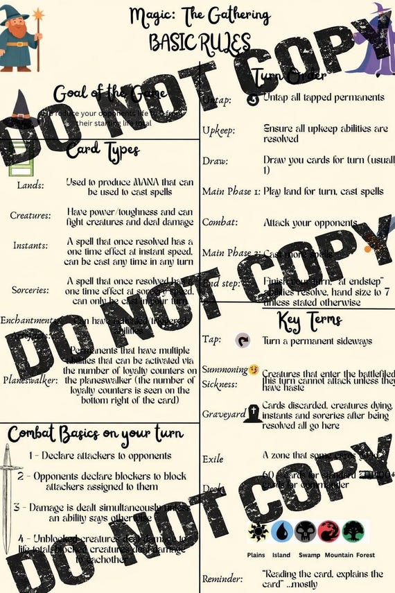 Magic the Gathering Rules Sheet – MTG Quick Reference (digital