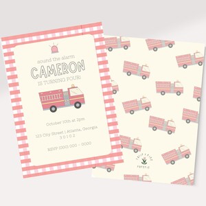 Editable Birthday Invitation | Sound the Alarm Birthday | Firetruck Birthday Invitation
