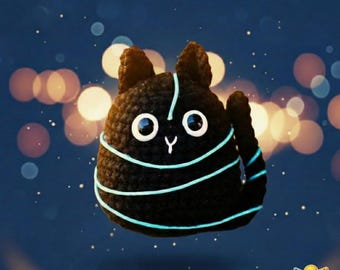 Patrón de amigurumi de gato negro, ideal para principiantes (descarga digital en PDF)