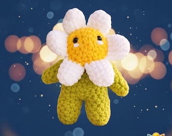 Patrón de crochet para amigurumi de margarita, juguete de peluche para bebé (descarga digital en PDF)