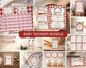 Special Delivery Baby Shower Bundle, Slice Slice Baby Pizza Theme Invitation Set, Italian Pizza Baby Shower Decor & Games