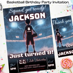 Editable Basketball Birthday Party Invitation, Basketball Birthday Invitation, Basketball Invite, Sport Party, Boys Basketball Player Invite