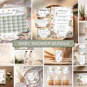 Fairy Baby Shower Bundle, Magical Floral Baby Shower Invitation Set, Girl Fairy Baby Shower Games & Decorations