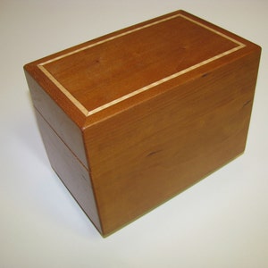 Handcrafted Cherry wood recipe box 84 image 1