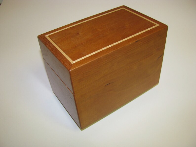 Handcrafted Cherry wood recipe box 84 image 1
