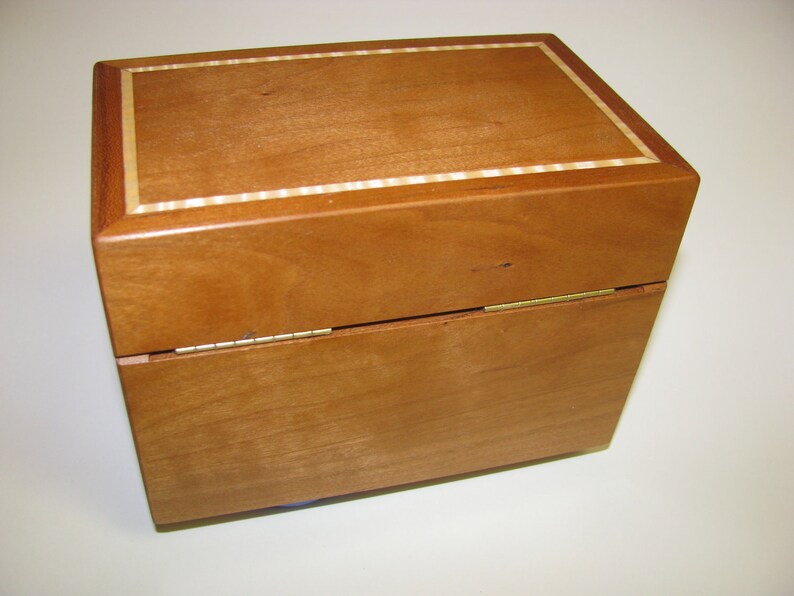 Handcrafted Cherry wood recipe box 84 image 4