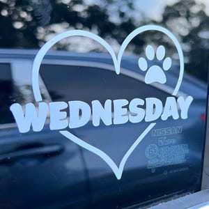 Custom Dog Name Decal | Pet Name Decal | Personalized Dog Car Decal | Customized Paw Print Decal