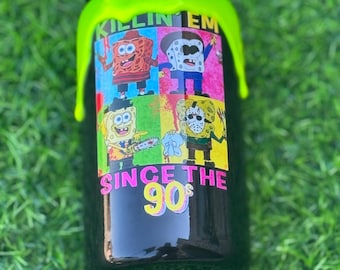 90s Cartoon Horror Mashup Tumbler: Glow-in-the-Dark Slime Drip