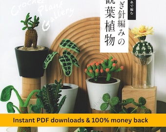 Crocheted Plants DIY PDF | 20+ crochet patterns | Realistic mini potted plant patterns | intermediate craft