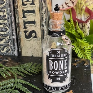 Bone Powder Apothecary Jar / Halloween Collectibles / Potion Ingredients / Potion Bottles / Oddities / Alchemy Jar / Witches / Wizards