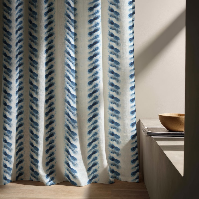 Shibori Stripe Linen Curtain Panel Indigo Blue Boho Drape Tie Dye shibori-stripe-linen-curtain-panel-indigo-blue-boho-drape-tie-dye
