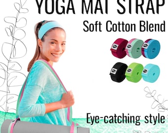 Correa de algodón suave para esterilla de yoga: correa ajustable para entrenamiento, pilates y toallas.