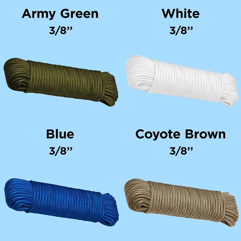 Corda intrecciata a rombi in polipropilene – 1/4" 3/8" per uso esterno, artigianato marino immagine 11