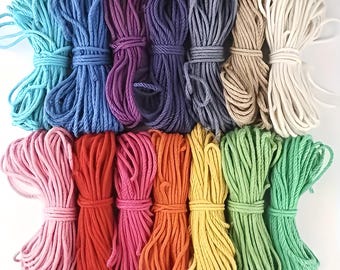 Cuerda trenzada de algodón de 5 mm: cordón grueso y suave para macramé, cestas y bolsos.