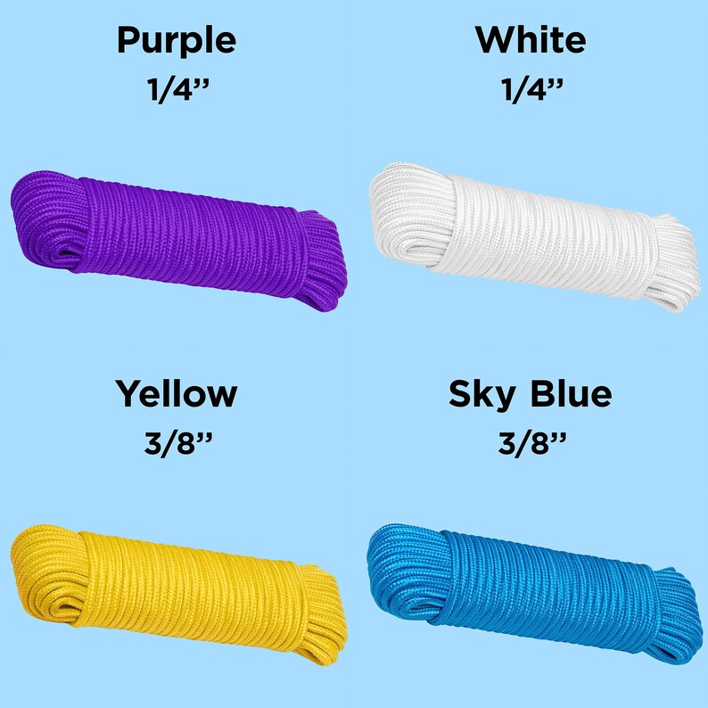 Corda intrecciata a rombi in polipropilene – 1/4" 3/8" per uso esterno, artigianato marino immagine 10