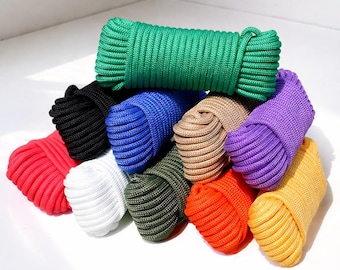 Cuerda trenzada de polipropileno de 0,63 cm (1/4 de pulgada) para manualidades, uso marino y exterior (90/150 pies)