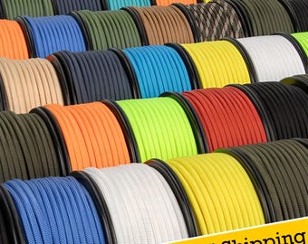 550 Paracord Multicolor - Cordón de paracaídas de 7 hebras - Cordón de nailon, suministros para manualidades (Diámetro: 4 mm)
