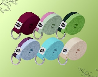 Correa de yoga de algodón suave: cinturón ajustable y antideslizante, colores frutales