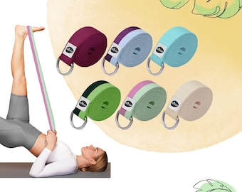 Correa de yoga de algodón: cinturón ajustable para estiramientos, pilates y terapia