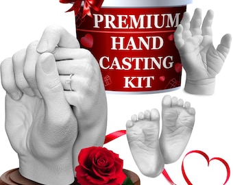 Kit para moldear manos en 3D: un recuerdo para parejas, adultos y niños. Molde para aniversario.