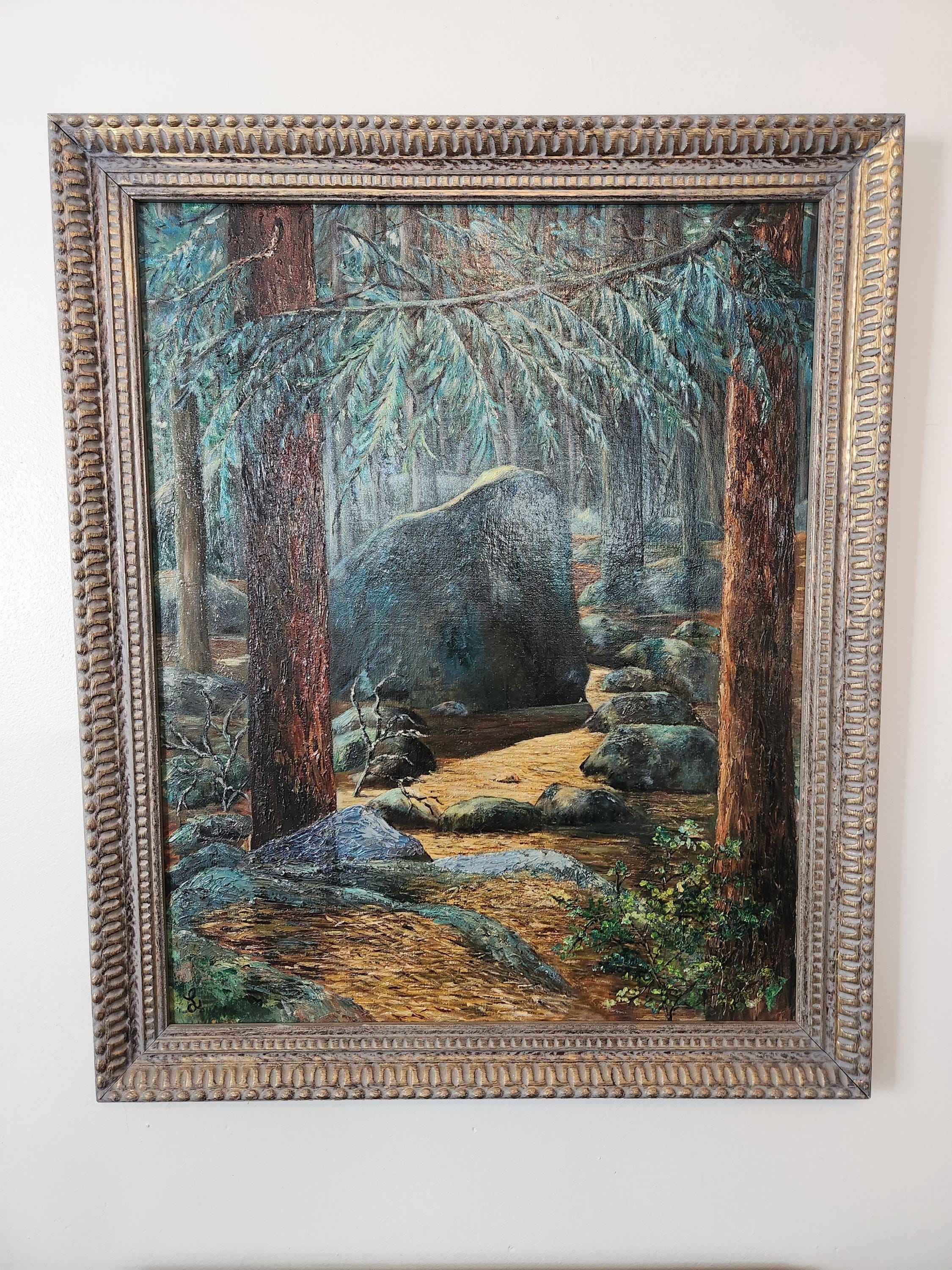 Vintage Signed Forest Oil Paintings - Etsy