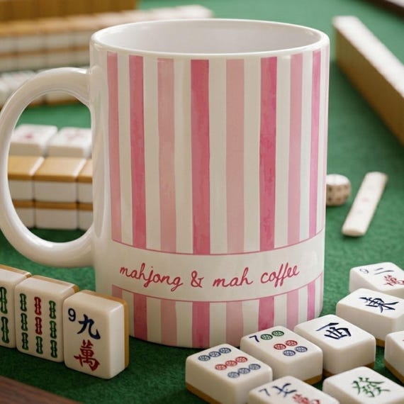 Mahjong & Mah Coffee Mug, Funny Mahjong Lovers Gift, Mahjong Coffee Cup, Game Night Hostess Gift, Mahjong Player Gift for Mom, 11 oz, 15 oz