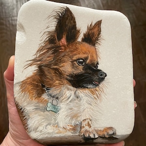 Large Custom Pet Portrait Art Stone