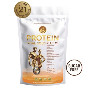 PROTEIN VITAL GOLD Plus 21.Smart protein with 21 nutrients. Nature and science in perfect balance for total energy, wellness in every scoop