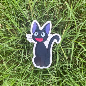 Pegatina inspirada en el anime de Ghibli / Gato Brujo / Jiji 2,8” x 2” imagen 2