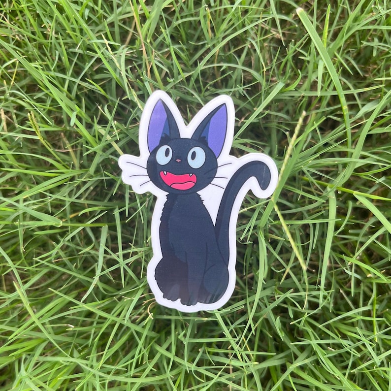 Pegatina inspirada en el anime de Ghibli / Gato Brujo / Jiji 2,8” x 2” imagen 2