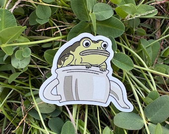 Frog on a Teapot | Jason Funderburker | OTGW Inspired Sticker 1.9” x 1.5”