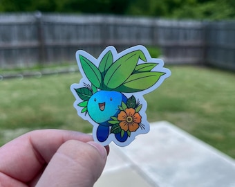 Oddish Floral Holographic Sticker, 2.1” x 2.1”