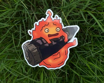 Fire Spirit | Calcifer | Ghibli Anime Inspired Sticker 2.8” x 2.8”
