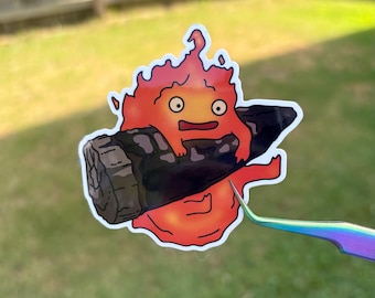 Fire Spirit | Calcifer | Ghibli Anime Inspired Sticker 2.8” x 2.8”