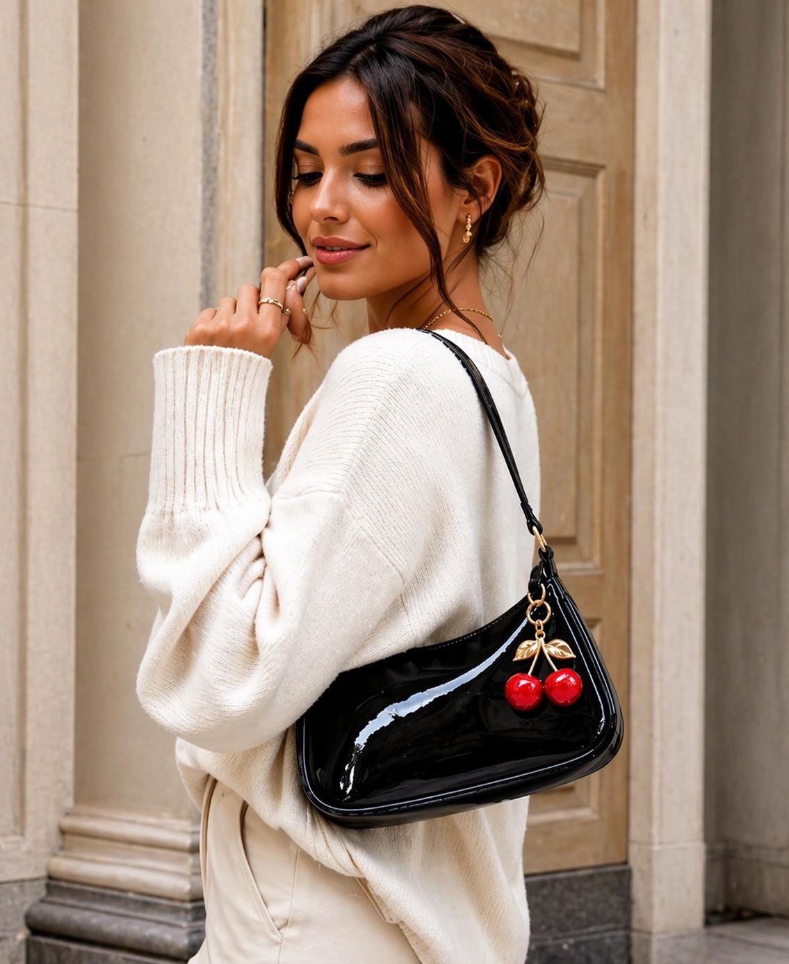 Black Leather Y2k Bag - Etsy