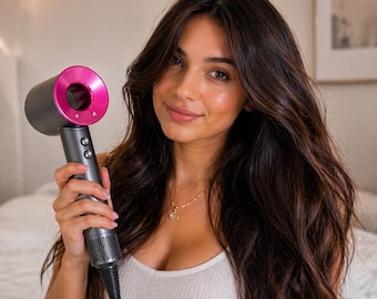Secador de pelo iónico rosa profesional | Secador de alto rendimiento | Secado rápido y sin encrespamiento | Accesorio de peluquería de calidad profesional para uso doméstico