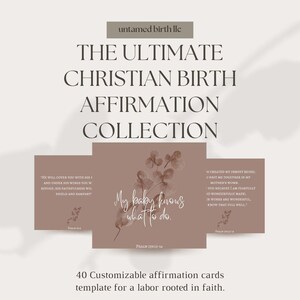 Christian Birth Affirmations with Scripture: Editable Canva Template (Digital Download