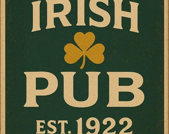 McCarthy’s Irish Pub – Vintage Wall Sign (Est. 1922)