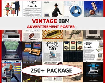 Vintage IBM Advertisement Poster | Vintage Posters Poster Collection | Junk Journal Scrapbook | Wall Art Printable Digital Download Poster