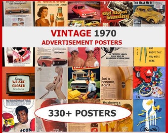Plakat reklamowy z 1970 roku | Plakaty vintage | Kolekcja plakatów | Dziennik i album ze śmietnikami | Grafika ścienna do druku | Plakat cyfrowy