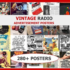 Vintage radioreklamaffisch | Vintageposters | Affischsamling | Skräpjournal och scrapbook | Utskrivbar väggkonst