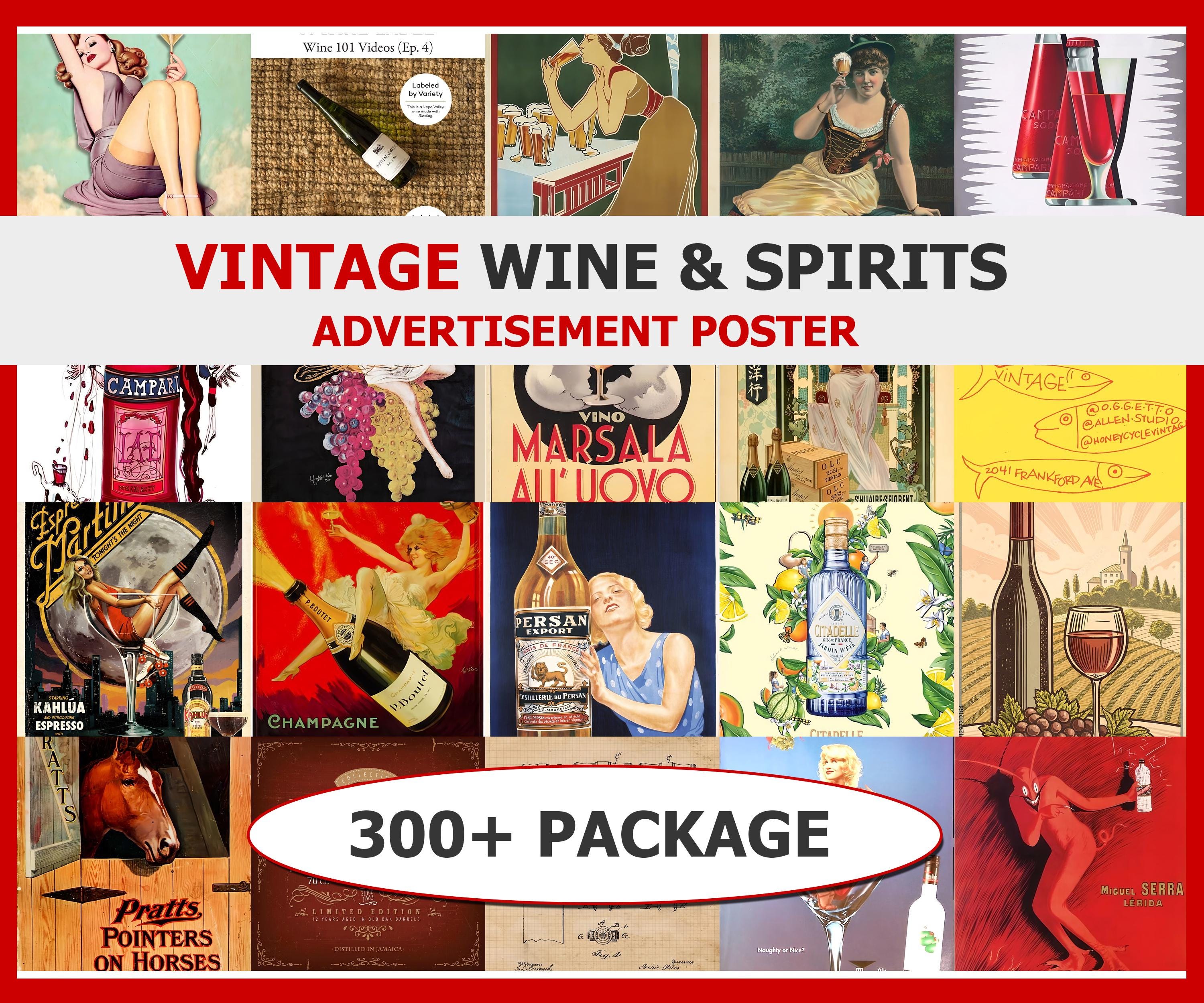 Vintage wine poster - Etsy 日本