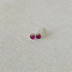 Ruby stud earrings, 14k tiny studs, gold earrings, birthstone earrings, birthday gift for her, silver studs, small earrings, jewelry.