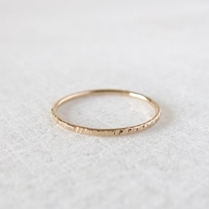Stardust ring, 14k gold band, 1 mm ring, spacer ring, stacking ring, skinny band.