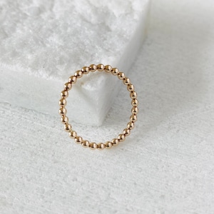 Gold beaded ring, dot ring, medium bead ring in gold filled, stacking bands, minimal jewelry.