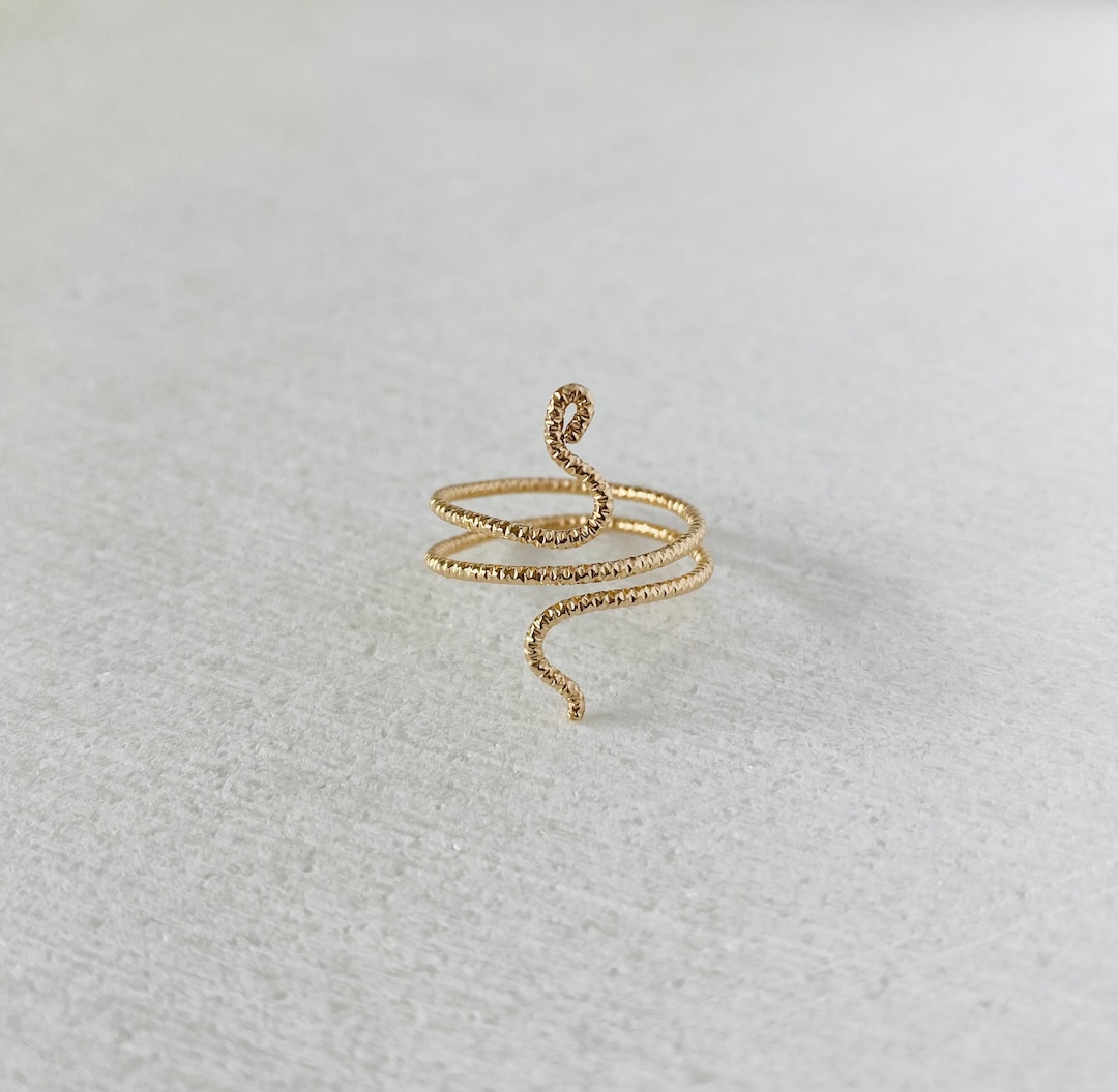 Anello a serpente 3D, regolabile, semplice, aperto