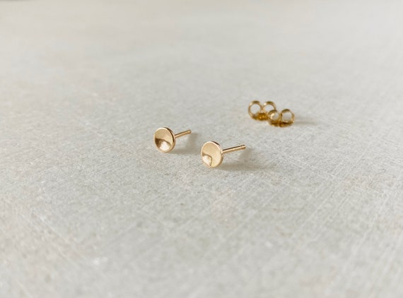 Gold Dot Earrings Disc Earrings Gold Stud Earrings Gold Filled