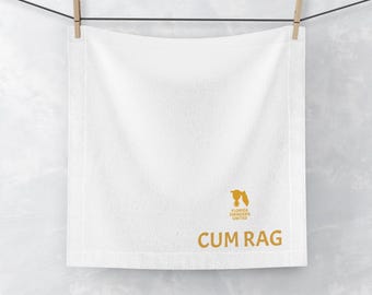 Cum Rag Face Towel with Florida Swingers United Logo - Humorous Bathroom Decor, Perfect for Novelty Gifts, Gag Gift, and Self-Care